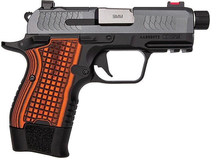 Kimber CDS9 9mm Luger Pistol 3.64" Threaded Barrel 15+1 Round Gray Slide Orange/Black Grip Black Frame
